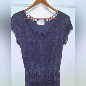 VTG 90s Kroshetta By Papillon Crochet Maxi Dress Women Medium Whimsy Boho Fairy